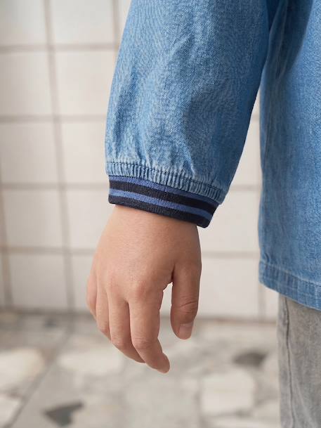 Customisable school smock for boys denim blue 