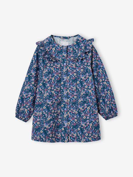 Customisable smock for girls deep blue 