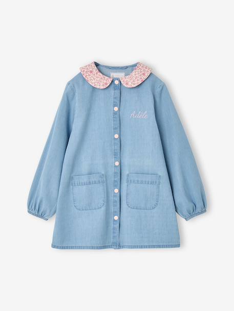 Customisable smock for girls denim blue 