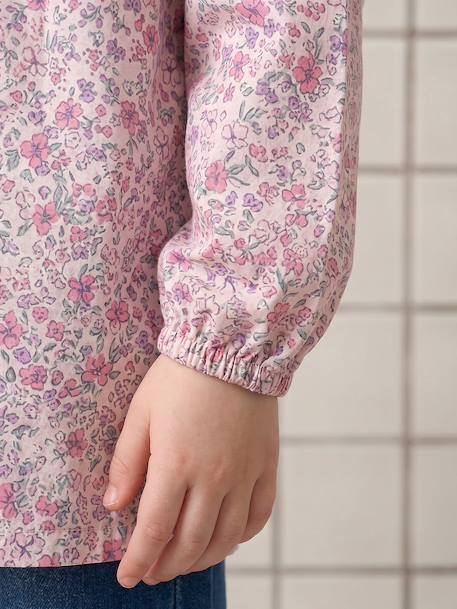 Customisable buttoned school smock for girls candy pink 