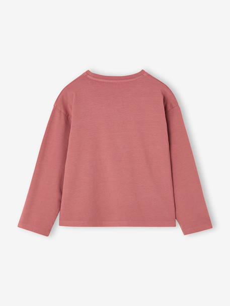 Long-sleeved T-shirt for girls anthracite+ecru+old rose 
