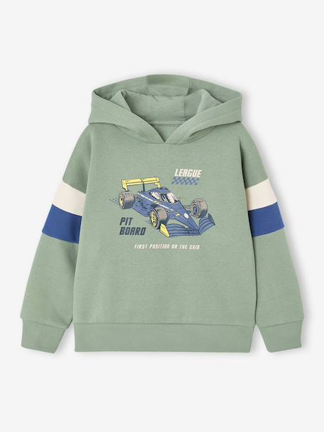 Hooded Sweatshirt with Print marl white+navy blue+pecan nut+sage green+white 