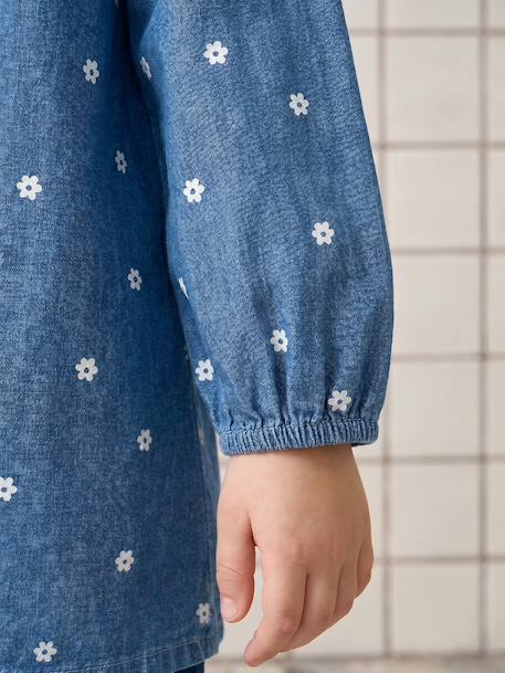 Customisable smock for girls denim blue 