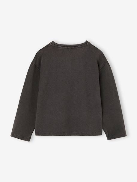 Long-sleeved T-shirt for girls anthracite+ecru+old rose 