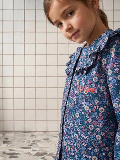 Customisable smock for girls deep blue 