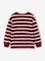 Striped Long-Sleeved T-Shirt for Boys bordeaux red+ecru+night blue 