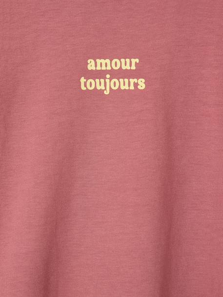 Long-sleeved T-shirt for girls anthracite+ecru+old rose 