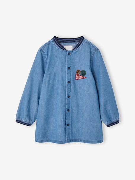 Customisable school smock for boys denim blue 