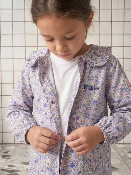 Customisable pinafore smock for girls soft lilac 