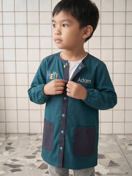 Personalised boy's apron dark green 