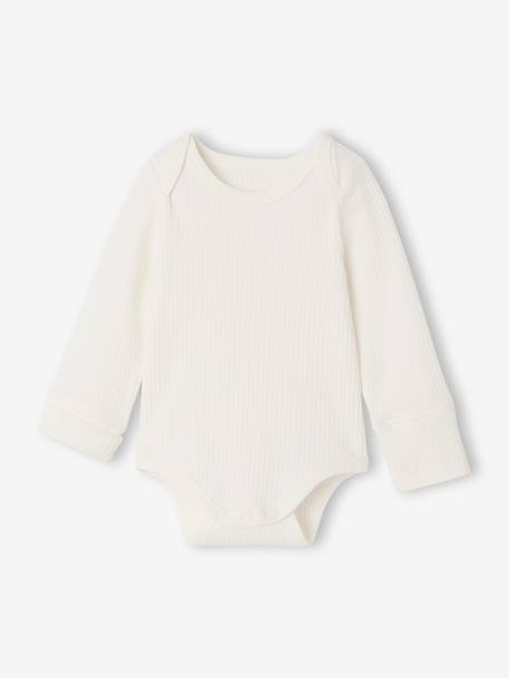 Pack of 3 long-sleeved bodysuits for baby caramel 