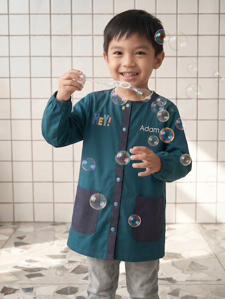 Personalised boy's apron dark green 