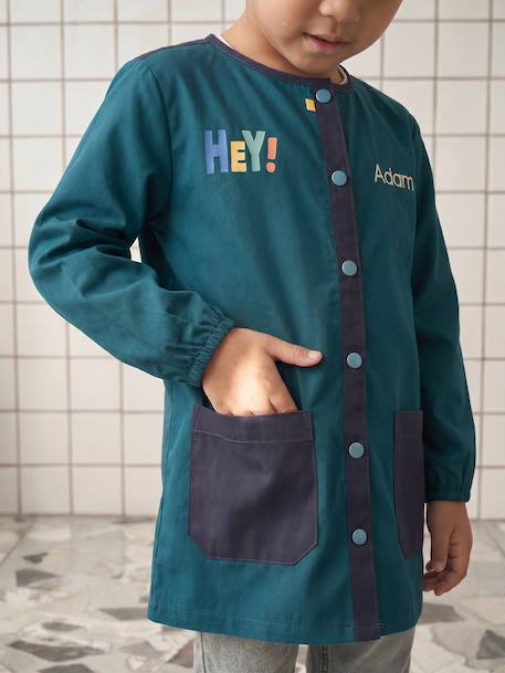 Personalised boy's apron dark green 