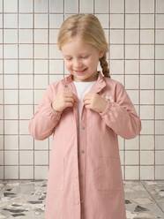 -Customisable snap-fastening school smock for girls