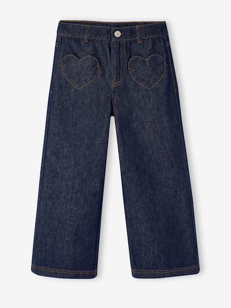 Wide-leg jeans for girls brut denim+medium blue 