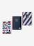 Pack of 2 notebooks and paper stickers navy blue+pale pink 