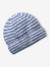 Baby boys hat, snood and mittens set ocean blue+taupe 