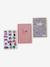 Pack of 2 notebooks and paper stickers navy blue+pale pink 