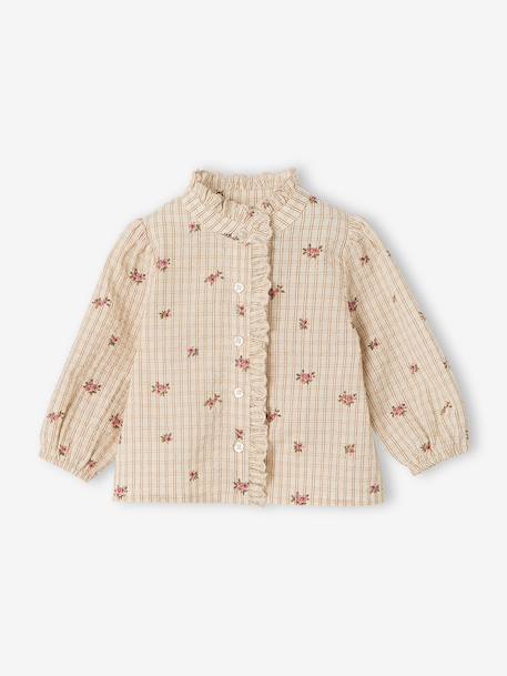 Blouse with long sleeves for baby girls ecru 
