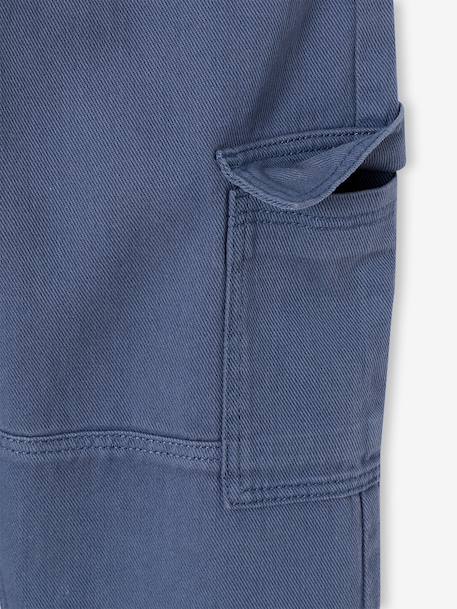 Cargo trousers for boys denim blue+olive 