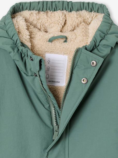 Hooded Sherpa-Lined Parka for Boys black+khaki+sage green 