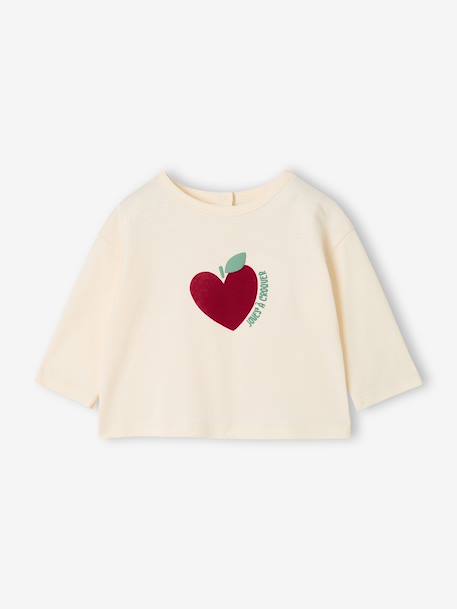 Long-sleeved T-shirt for baby girls ecru 