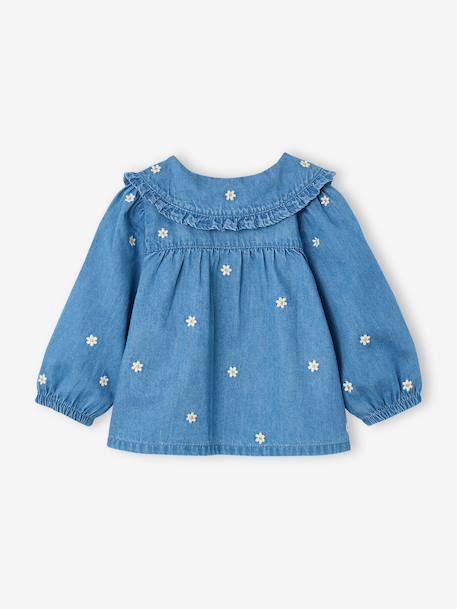 Denim blouse with long sleeves for baby girls stone 