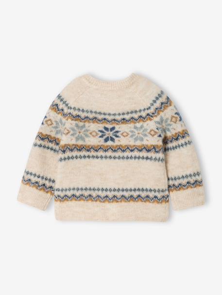 Long-sleeved jumper for baby boys marl beige 