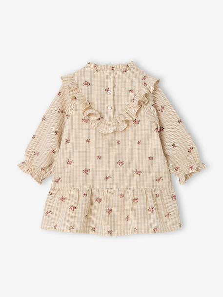 Long-sleeved dress for baby girls ecru 