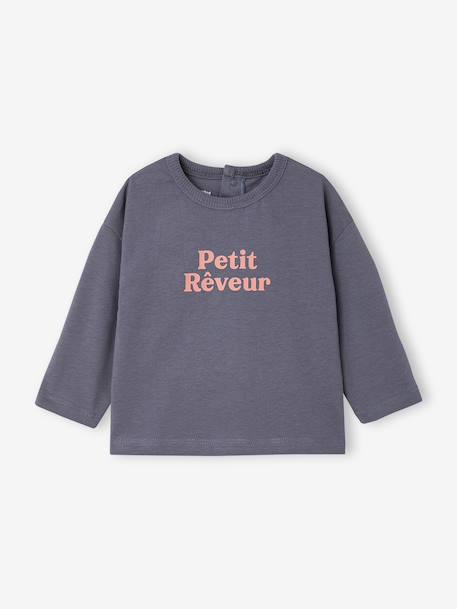 Pack of 2 long-sleeved T-shirts for baby cocoa+emerald green 