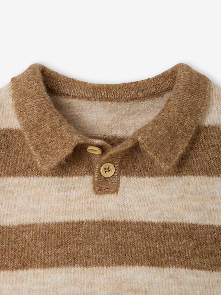 Polo jumper for baby taupe 