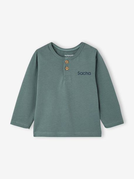 Pack of 2 long-sleeved T-shirts for baby cocoa+emerald green 