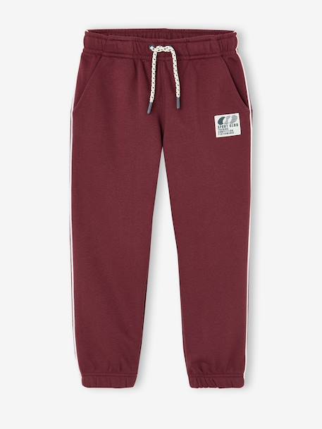 Jogging trousers for boys bordeaux red+slate grey 