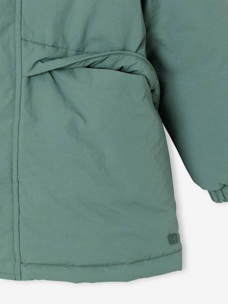 Hooded Sherpa-Lined Parka for Boys black+khaki+sage green 