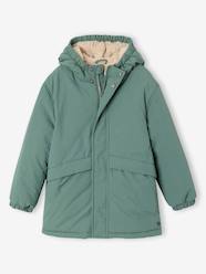 Boys-Coats & Jackets-Hooded Sherpa-Lined Parka for Boys