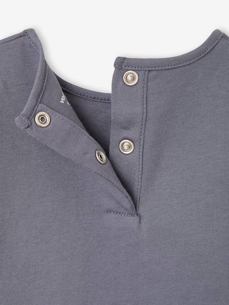 Long-sleeved T-shirt for baby girls grey blue+pale pink 