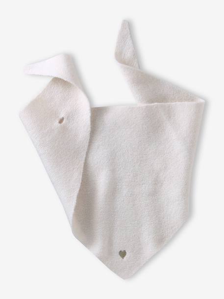 Triangle knit scarf for girls ecru 