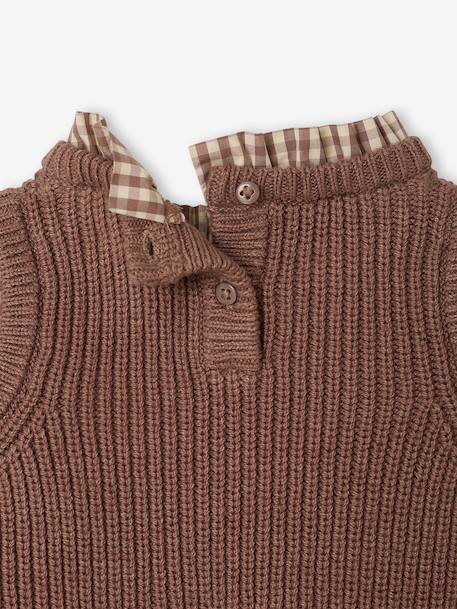 2-in-1 long-sleeved dress for baby chocolate 