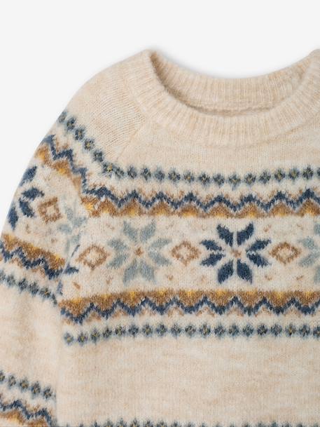 Long-sleeved jumper for baby boys marl beige 