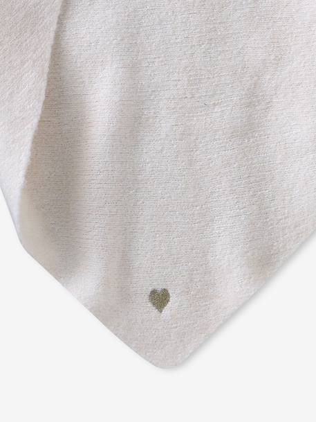 Triangle knit scarf for girls ecru 