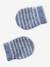 Baby boys hat, snood and mittens set ocean blue+taupe 