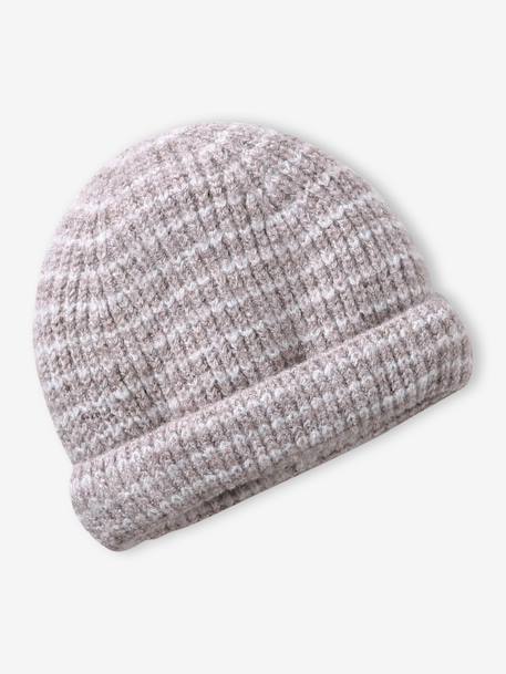 Baby boys hat, snood and mittens set ocean blue+taupe 