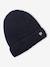 Ribbed hat for girls ecru+navy blue 