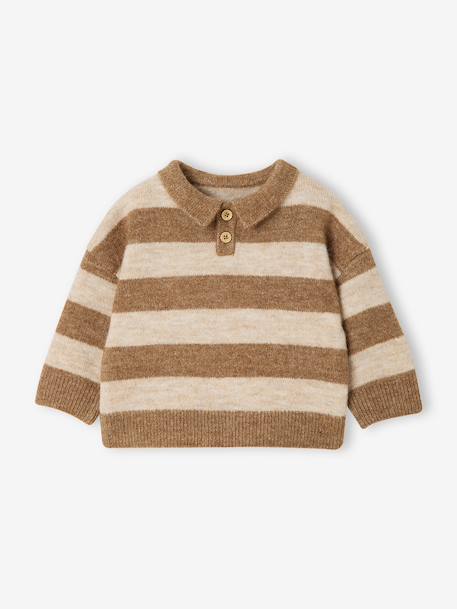 Polo jumper for baby taupe 