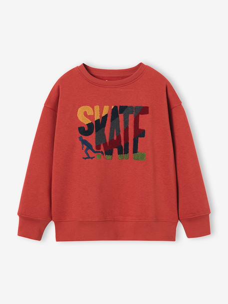 Crewneck sweatshirt for boys navy blue+tomato red 