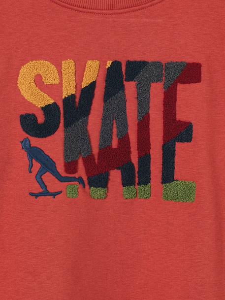 Crewneck sweatshirt for boys navy blue+tomato red 