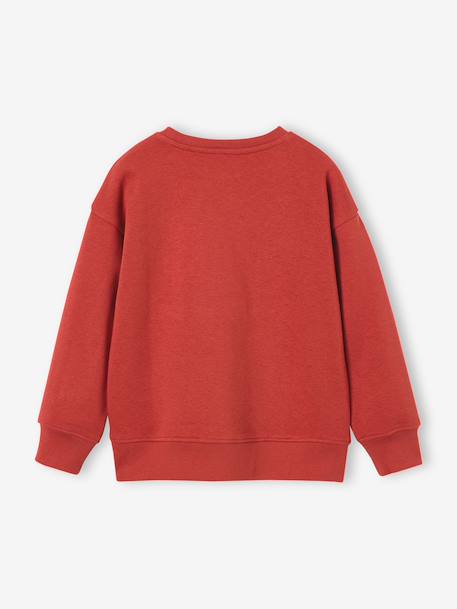 Crewneck sweatshirt for boys navy blue+tomato red 