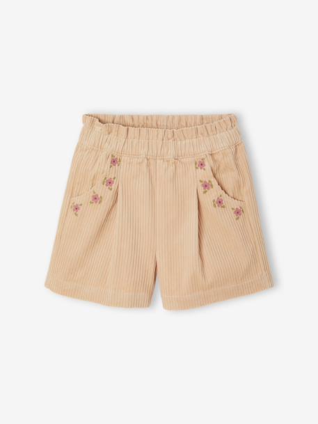 Corduroy shorts for girls vanilla 