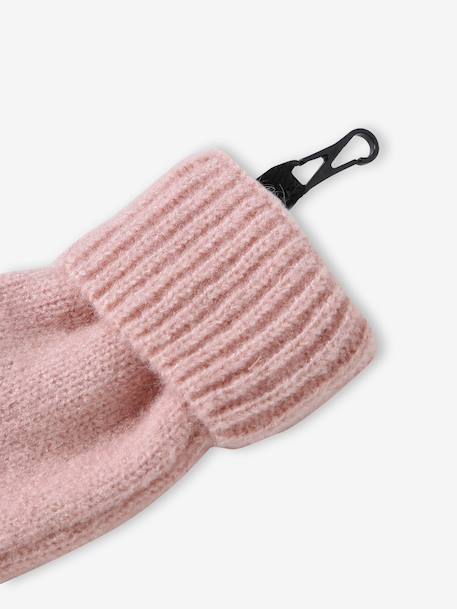 Knitted hat, snood and gloves set for girls rosy 