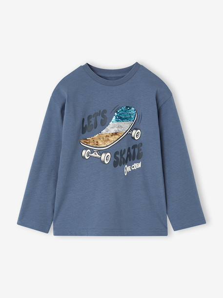 Long-sleeved T-shirt for boys medium blue 